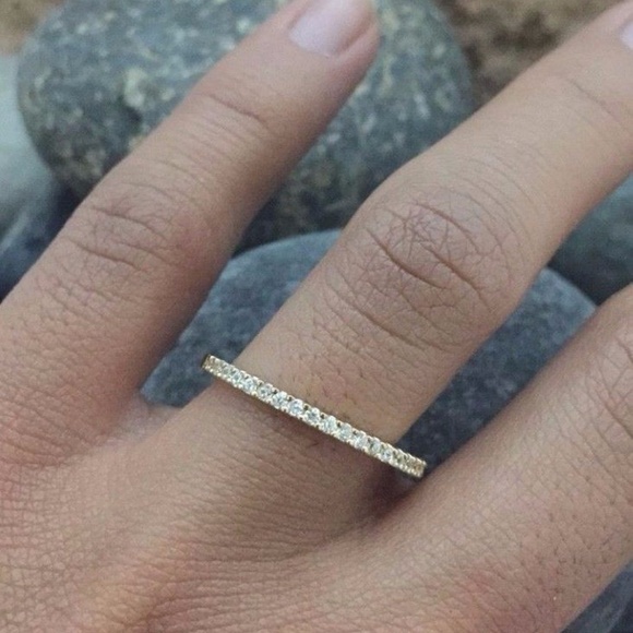 New Solid 14K Yellow Gold  Princess Cut Engagement Bridal Ring band 2pc set - Picture 8 of 9